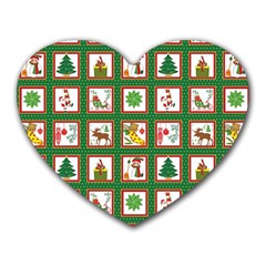 Christmas Paper Christmas Pattern Heart Mousepad by Bedest