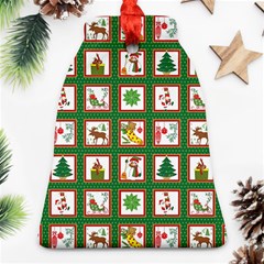 Christmas Paper Christmas Pattern Bell Ornament (two Sides)