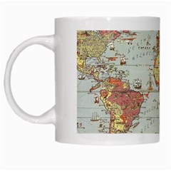 Vintage Old Antique World Map White Mug by Bedest