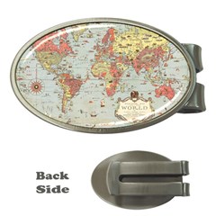 Vintage Old Antique World Map Money Clips (oval)  by Bedest