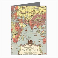 Vintage Old Antique World Map Greeting Card