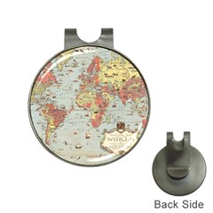 Vintage Old Antique World Map Hat Clips With Golf Markers by Bedest