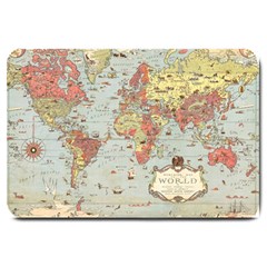 Vintage Old Antique World Map Large Doormat by Bedest