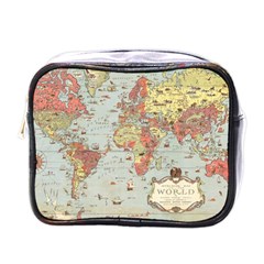 Vintage Old Antique World Map Mini Toiletries Bag (one Side) by Bedest