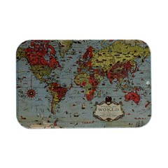 Vintage Old Antique World Map Open Lid Metal Box (silver)   by Bedest