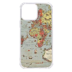 Vintage Old Antique World Map Iphone 13 Pro Max Tpu Uv Print Case by Bedest