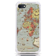 Vintage Old Antique World Map Iphone Se by Bedest