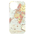 Vintage Old Antique World Map iPhone 15 Plus Black UV Print PC Hardshell Case Front