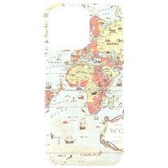 Vintage Old Antique World Map iPhone 15 Pro Max Black UV Print PC Hardshell Case