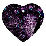 Purple Peacock Ornament (Heart) Front