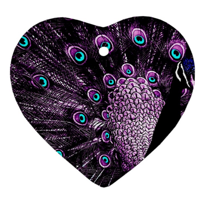 Purple Peacock Ornament (Heart)