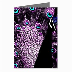 Purple Peacock Greeting Card by Bedest