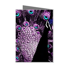 Purple Peacock Mini Greeting Cards (pkg Of 8) by Bedest