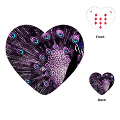 Purple Peacock Playing Cards Single Design (heart)