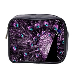 Purple Peacock Mini Toiletries Bag (two Sides) by Bedest