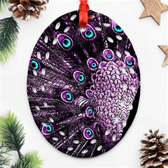 Purple Peacock Ornament (oval Filigree)