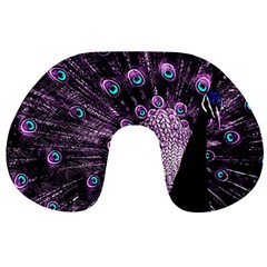 Purple Peacock Travel Neck Pillow by Bedest