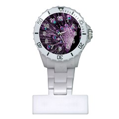 Purple Peacock Plastic Nurses Watch