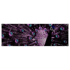 Purple Peacock Banner And Sign 12  X 4  by Bedest