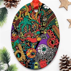 Cute Cartoon Doodle Ornament (oval)