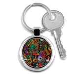 Cute Cartoon Doodle Key Chain (Round) Front