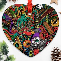 Cute Cartoon Doodle Heart Ornament (two Sides)