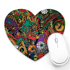 Cute Cartoon Doodle Heart Mousepad by Bedest