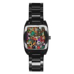 Cute Cartoon Doodle Stainless Steel Barrel Watch Front