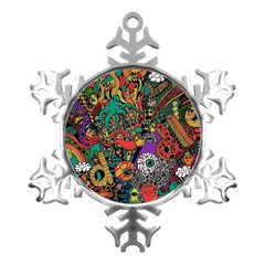 Cute Cartoon Doodle Metal Small Snowflake Ornament by Bedest