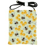 Bees Pattern Honey Bee Bug Honeycomb Honey Beehive Shoulder Sling Bag Front