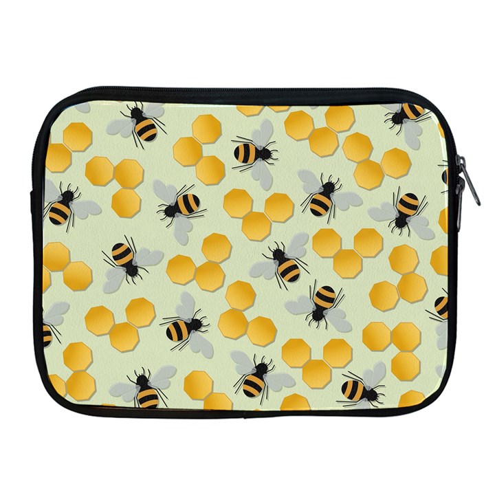 Bees Pattern Honey Bee Bug Honeycomb Honey Beehive Apple iPad 2/3/4 Zipper Cases