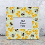 Bees Pattern Honey Bee Bug Honeycomb Honey Beehive White Box Photo Frame 4  x 6  Front