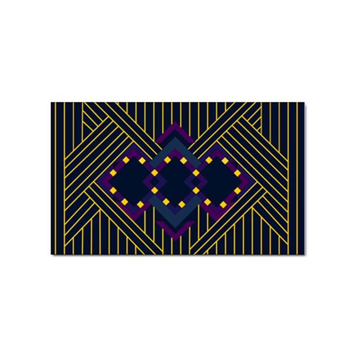 Line Square Pattern Violet Blue Yellow Design Sticker Rectangular (100 pack)