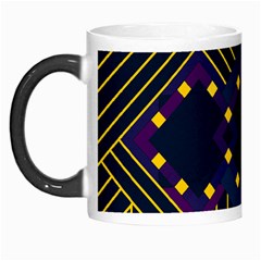 Line Square Pattern Violet Blue Yellow Design Morph Mug by Ravend