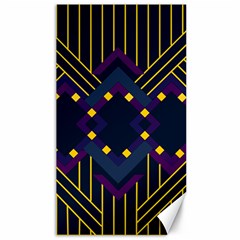 Line Square Pattern Violet Blue Yellow Design Canvas 40  X 72  by Ravend