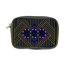 Line Square Pattern Violet Blue Yellow Design Coin Purse by Ravend