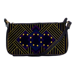 Line Square Pattern Violet Blue Yellow Design Shoulder Clutch Bag by Ravend