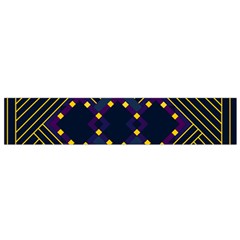 Line Square Pattern Violet Blue Yellow Design Small Premium Plush Fleece Scarf by Ravend