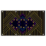 Line Square Pattern Violet Blue Yellow Design Banner and Sign 7  x 4  Front