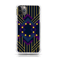 Line Square Pattern Violet Blue Yellow Design Iphone 11 Pro Max 6 5 Inch Tpu Uv Print Case by Ravend