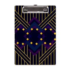 Line Square Pattern Violet Blue Yellow Design A5 Acrylic Clipboard by Ravend