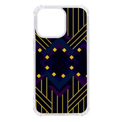 Line Square Pattern Violet Blue Yellow Design Iphone 13 Pro Tpu Uv Print Case by Ravend