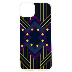 Line Square Pattern Violet Blue Yellow Design Iphone 15 Pro Tpu Uv Print Case by Ravend