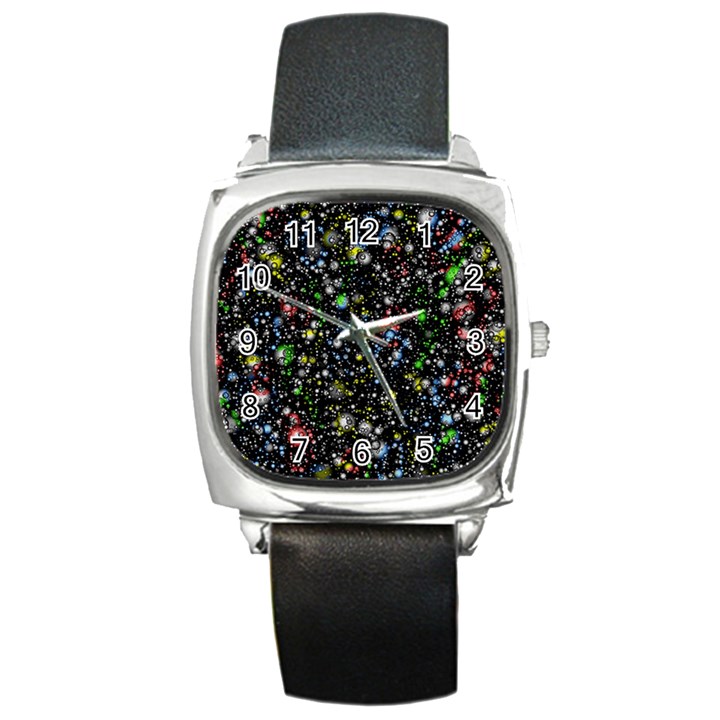 Universe Star Planet Galaxy Square Metal Watch