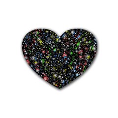 Universe Star Planet Galaxy Rubber Heart Coaster (4 Pack) by Ravend