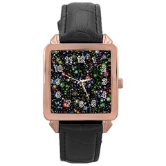 Universe Star Planet Galaxy Rose Gold Leather Watch  by Ravend