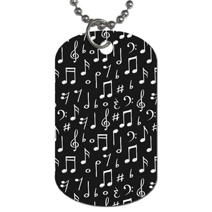 Chalk Music Notes Signs Seamless Pattern Dog Tag (Two Sides)