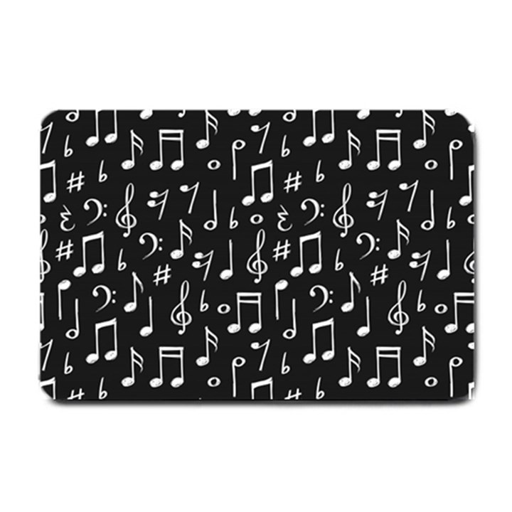 Chalk Music Notes Signs Seamless Pattern Small Doormat