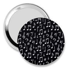 Chalk Music Notes Signs Seamless Pattern 3  Handbag Mirrors by Ravend