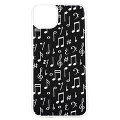 Chalk Music Notes Signs Seamless Pattern Iphone 15 Pro Tpu Uv Print Case